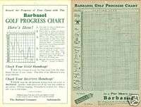 BARBASOL ADVERTISING GOLF PROGRESS CHART 1932  