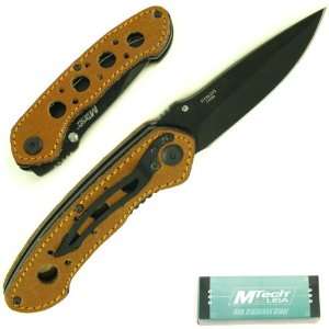 Best Quality WhetstoneT Leather Handle Folding Pocket Knife   8 inches 