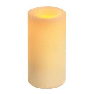   Inch Flameless Round Pillar Vanilla Scented Candle with Timer, Cream