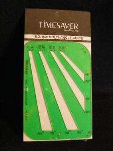   VINTAGE DRAFTING TEMPLATES No. 840 MULTI ANGLE GUIDE by TIMESAVER