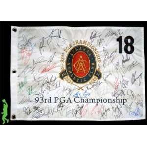  2011 Pga Championship Signed Pin Flag Golf Tiger Woods 