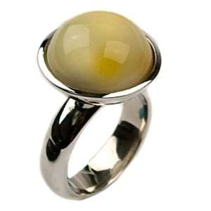   Amber and Sterling Silver Round Ring Ian & Valeri Co. Jewelry