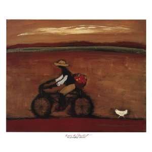    Man On Bicycle by Karen Bezuidenhout 33x28