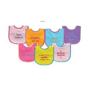  7 Pack Funny Sayings Baby Bibs (Pink) Baby