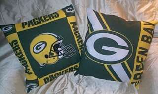 Green Bay Packers 2 couch throw pillows NFL pillow  