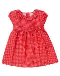 Gymboree Girls Red Polka Dot Ruffle Dress 0 3 m New  