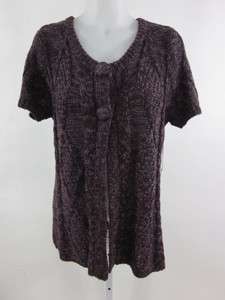 NWT BCBG MAX AZRIA Purple Short Sleeve Sweater Sz L  