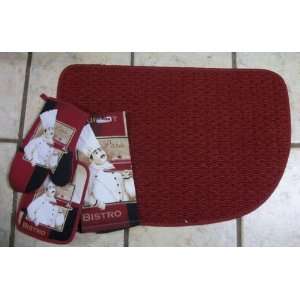  Red Slice 18 x 27 Inch Berber Kitchen RugWIth matching Bistro 