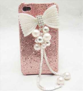 Bling Deluxe Pink Case Crystal butterfly Cover for iPhone 4 4G 4S 