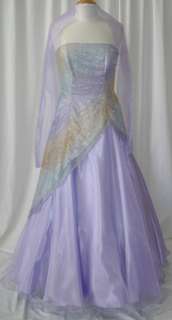 Gorgeous Ball Gown Dress Party Gala Strapless Beading Prom Lilac SZ 