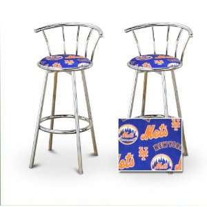 New York Mets Baseball Soft Fleece MLB Custom Chrome Barstools with 
