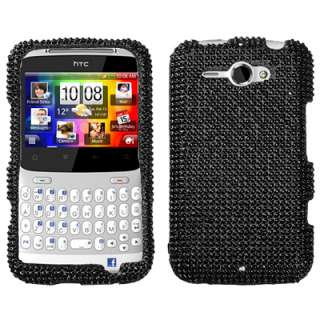 BLING Hard Phone Cover Case for HTC STATUS CHACHA Black  