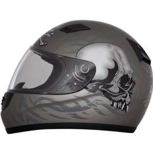   Face Street Bike Racing Motorcycle Helmet   Gun Metal Grey / Large