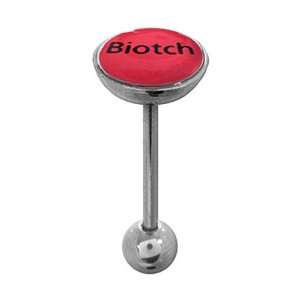  Biotch Logo 316L Surgical Steel Barbell   14G (1.6mm)   5 