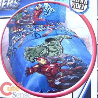   4pc Twin Bedding Comforter Set Iron Man, Captain America, Hulk  