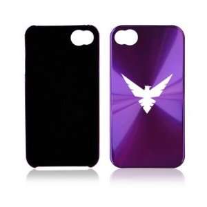   iPhone 4 4S 4G Purple A218 Aluminum Hard Back Case Phoenix Eagle Bird