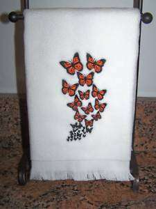 Fingertip/Hand Towel 11x18 Plush Butterfly Swarm  