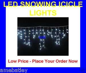   LED Supabright Christmas Xmas Tree Lights BLUE White Snowing Icicles