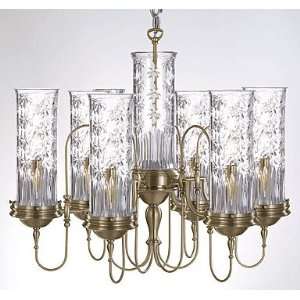  Waterford Morgana Six Arm Chandelier, Antique Brass Finish 
