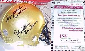 Navy Roger Staubach Joe Bellino Signed MINI Helmet JSA  