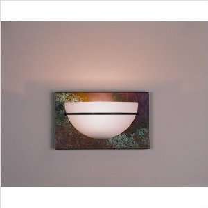   Sconce with Copper Patina Band Finish Natural lron