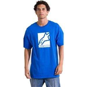  Alpinestars Box Logo T Shirt   Medium/Blue Automotive