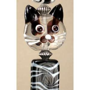  Black and White Cat Lampwork Glass Light or Ceiling Fan 