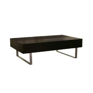  Noemi Black Modern Coffee Table with Storage Compartments 