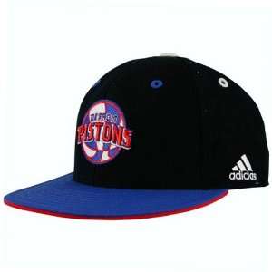  adidas Detroit Pistons Black Crown Team Kolors Fitted Hat 