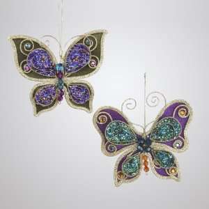  Club Pack of 24 Beaded Peacock Butterfly Christmas 