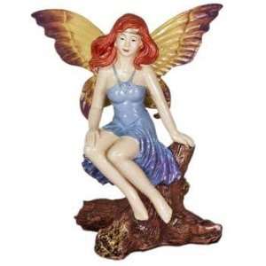  Resin Ornament   Mystical Fairy On Log 