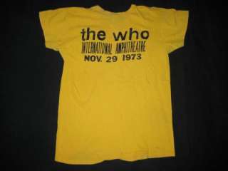 1973 THE WHO VTG STAFF CONCERT T SHIRT TOUR 70s CHICAGO  