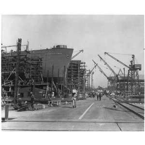  Liberty ships on the ways,North Carolina SB Company yard 