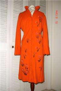 FAB Vtg Pumpkin ORANGE ITALIAN BERNARDO Dress*M/L  