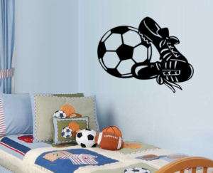 Soccer Ball and Sneakers Wall Decal Art  