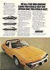 1982 Fiat Bertone X19 Red Vintage Advertisement Ad