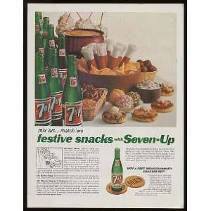    1966 7 Up Soda Festive Snacks Recipes Print Ad