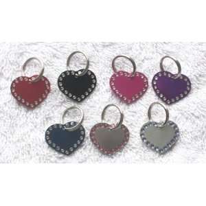   Small Crystal Bling Heart Dog Cat Pet Collar ID Tag 
