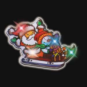  Santas Sled Flashing Blinking Light Up Body Lights Pins 