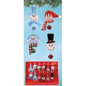  New   Snowman LED Head Ornament with Display 12 Styles 