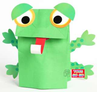 This bid for a DIY Paper Bag Frog Puppet creativity for kids