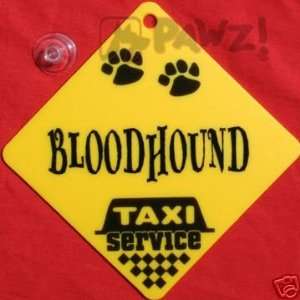  Bloodhound Blood Hound Dog Taxi Service Car Window Yellow 