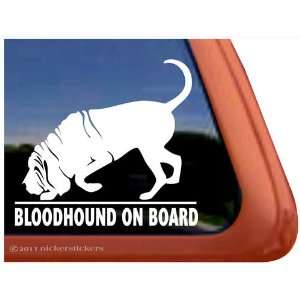  Bloodhound on Board Dog Vinyl Window Decal Automotive