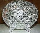 Large Clear Indiana Glass Covered Footed Dish Egg