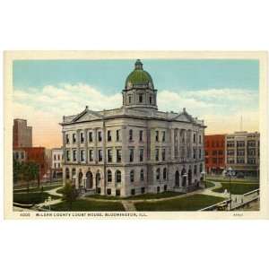   Vintage Postcard   McClean County Court House   Bloomington Illinois