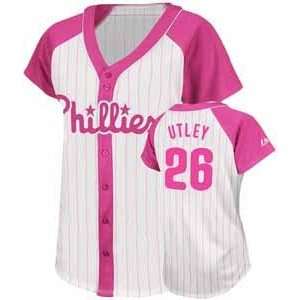 Philadelphia Phillies Chase Utley Womens Pink Fashion Replica Jersey 