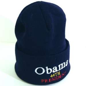    Obama Beanie Hat 44th President in Navy Blue 