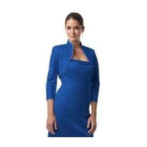  Davids Bridal Bolero Jacket  Blue Velvet   Size #16   (if 