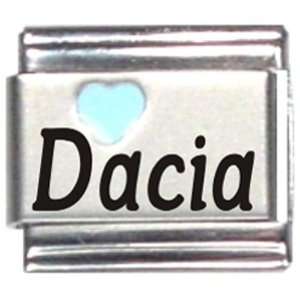  Dacia Light Blue Heart Laser Name Italian Charm Link 