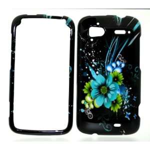  Blue Green Moon Flower Snap on Hard Protective Cover Case 